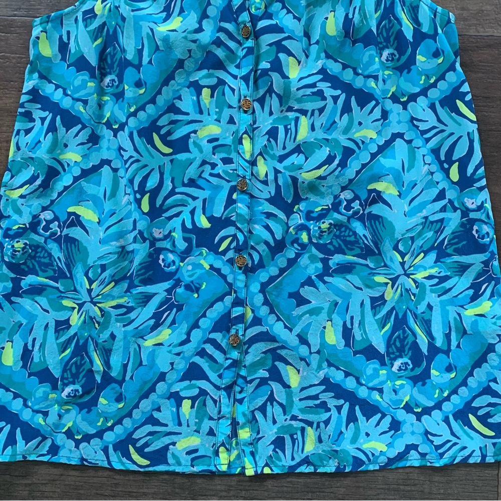 Lilly Pulitzer Midnight Cove silk SOIE tank top - Picture 8 of 10